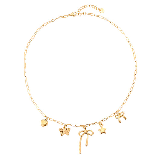 Strik Met Hanger Ketting - Goud