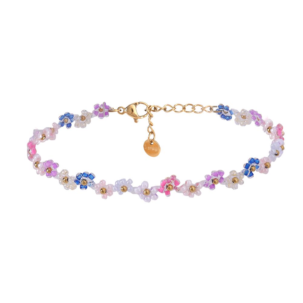 Beads Flowers Armband Bunt