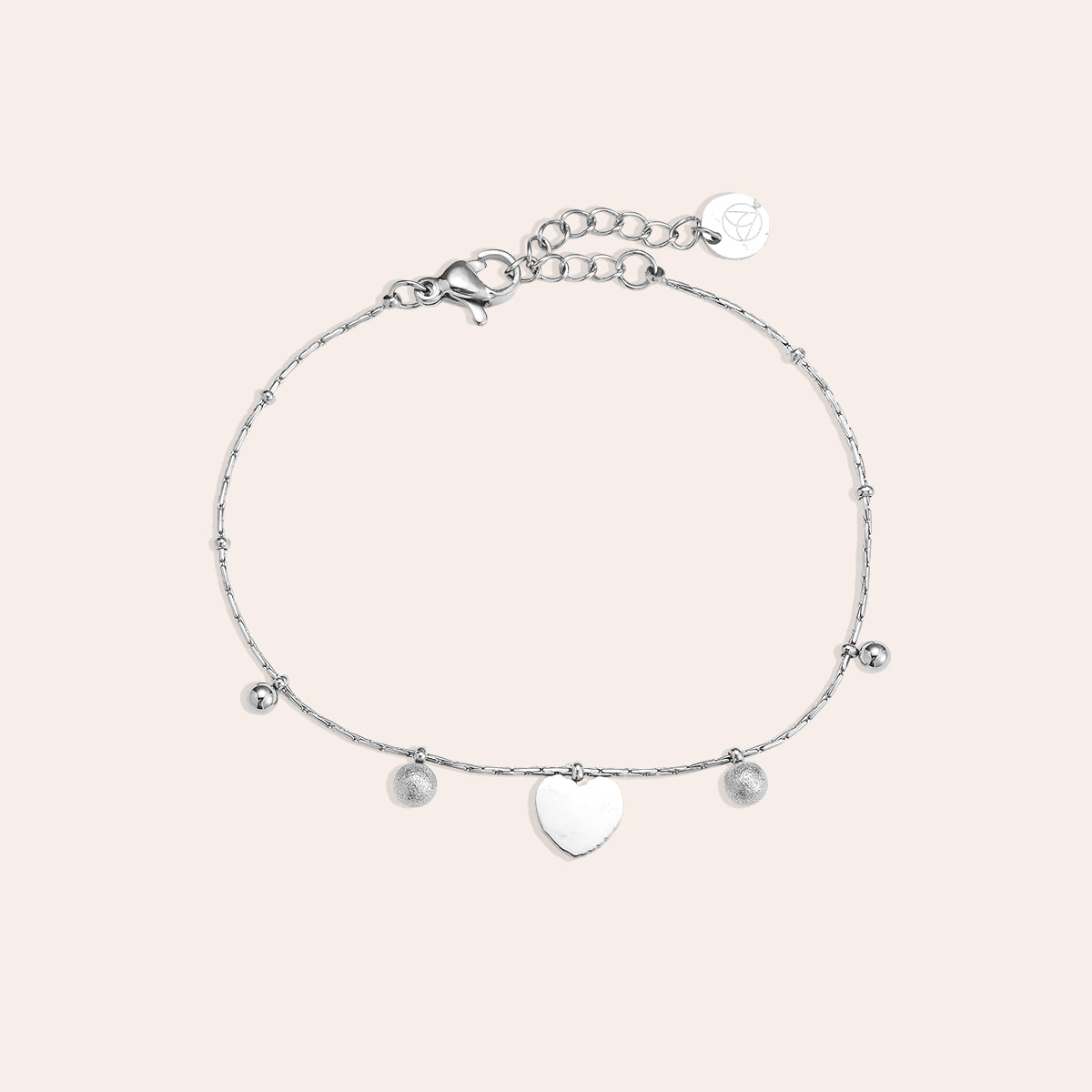 Heart And Dots Armband Zilver