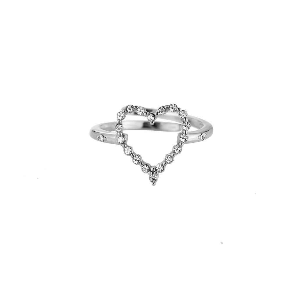 Heart Diamonds Ring Zilver