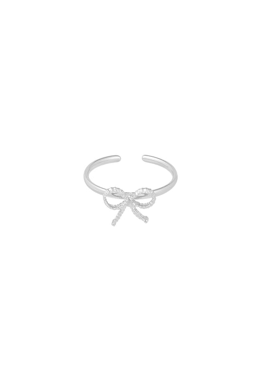 Ring met strikje - zilverkleurig