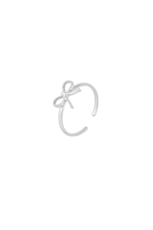 Ring met strikje - zilverkleurig