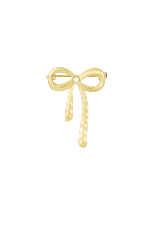 Broche Pearl bow - Gold color
