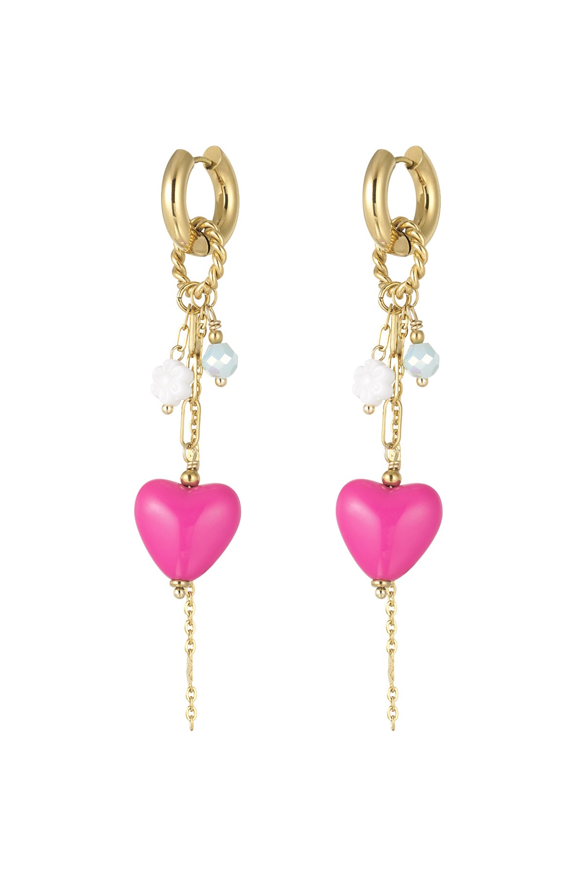 Oorbellen Love party - Blue/pink