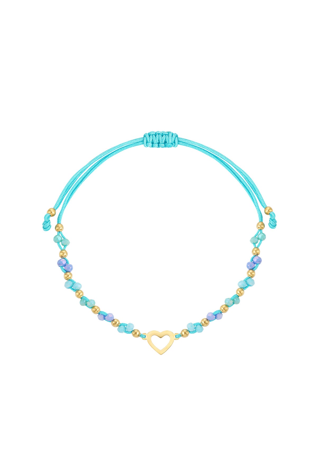 Armband Summer colorful heart - Blue gold color