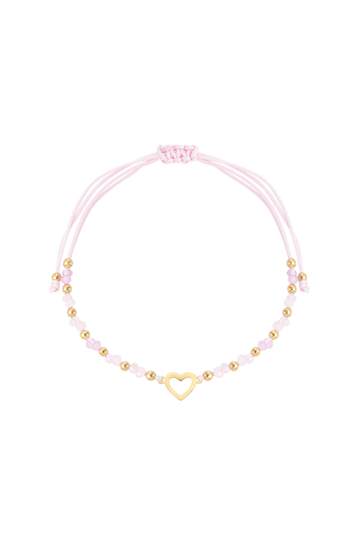 Armband Summer colorful heart - Pink gold color
