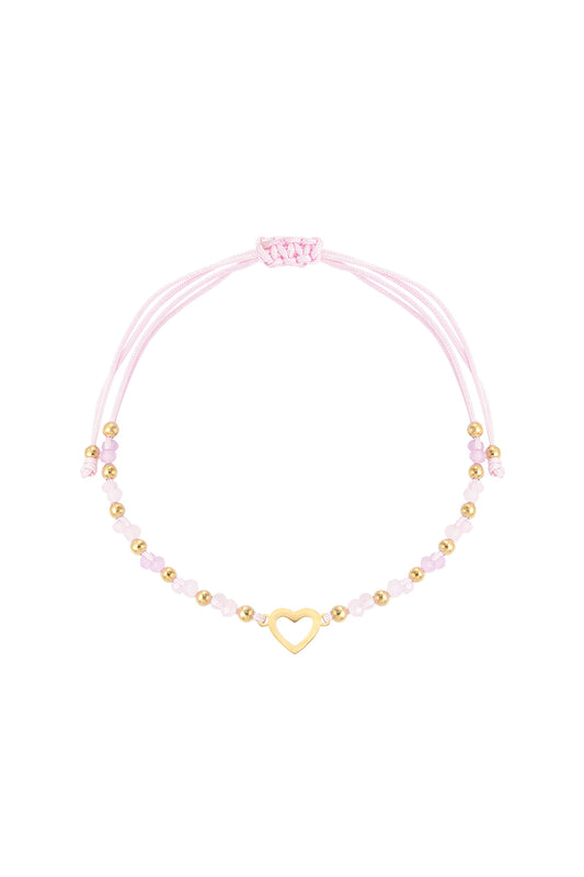 Armband Summer colorful heart - Pink gold color