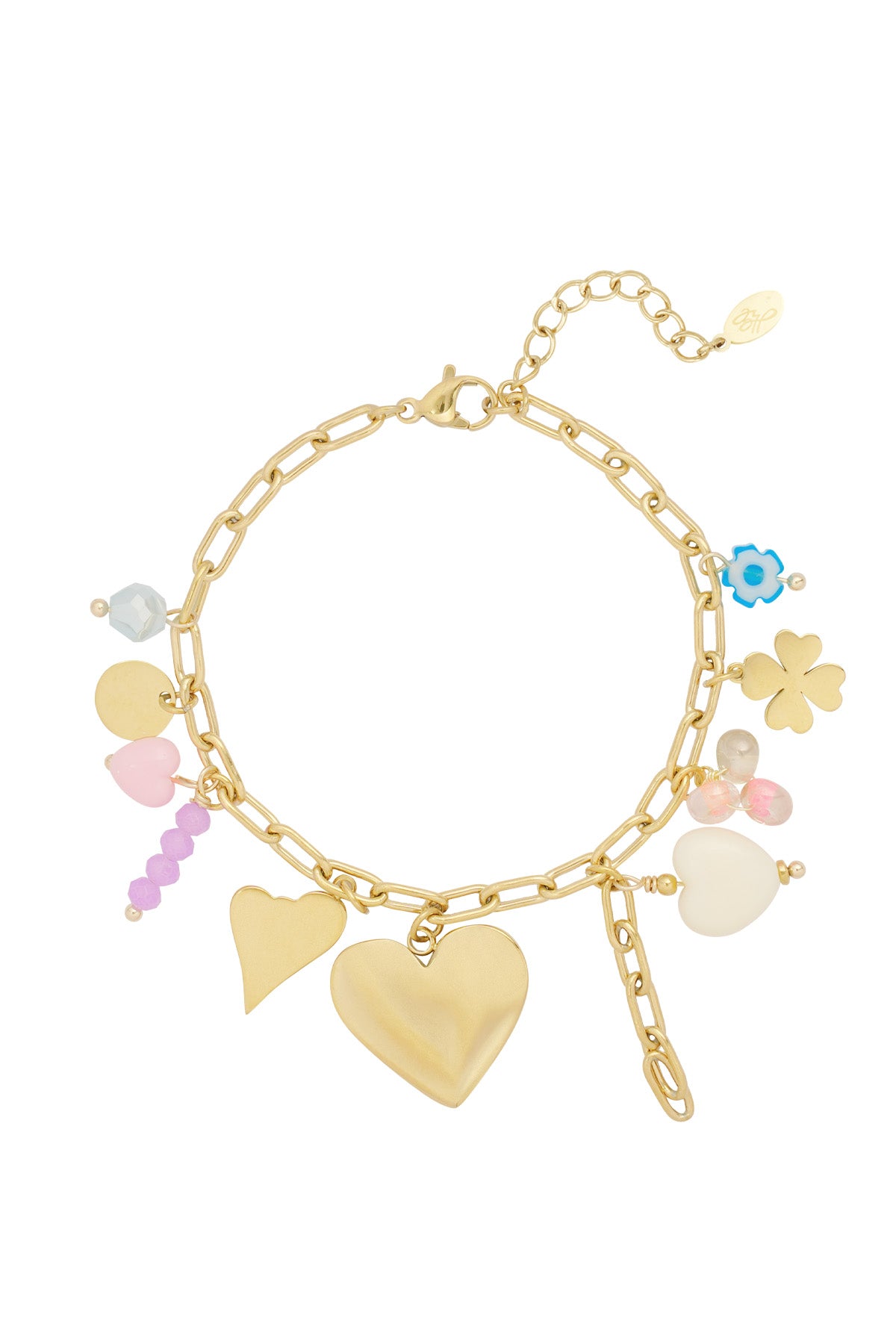 Armband Charm colored charms - Gold color