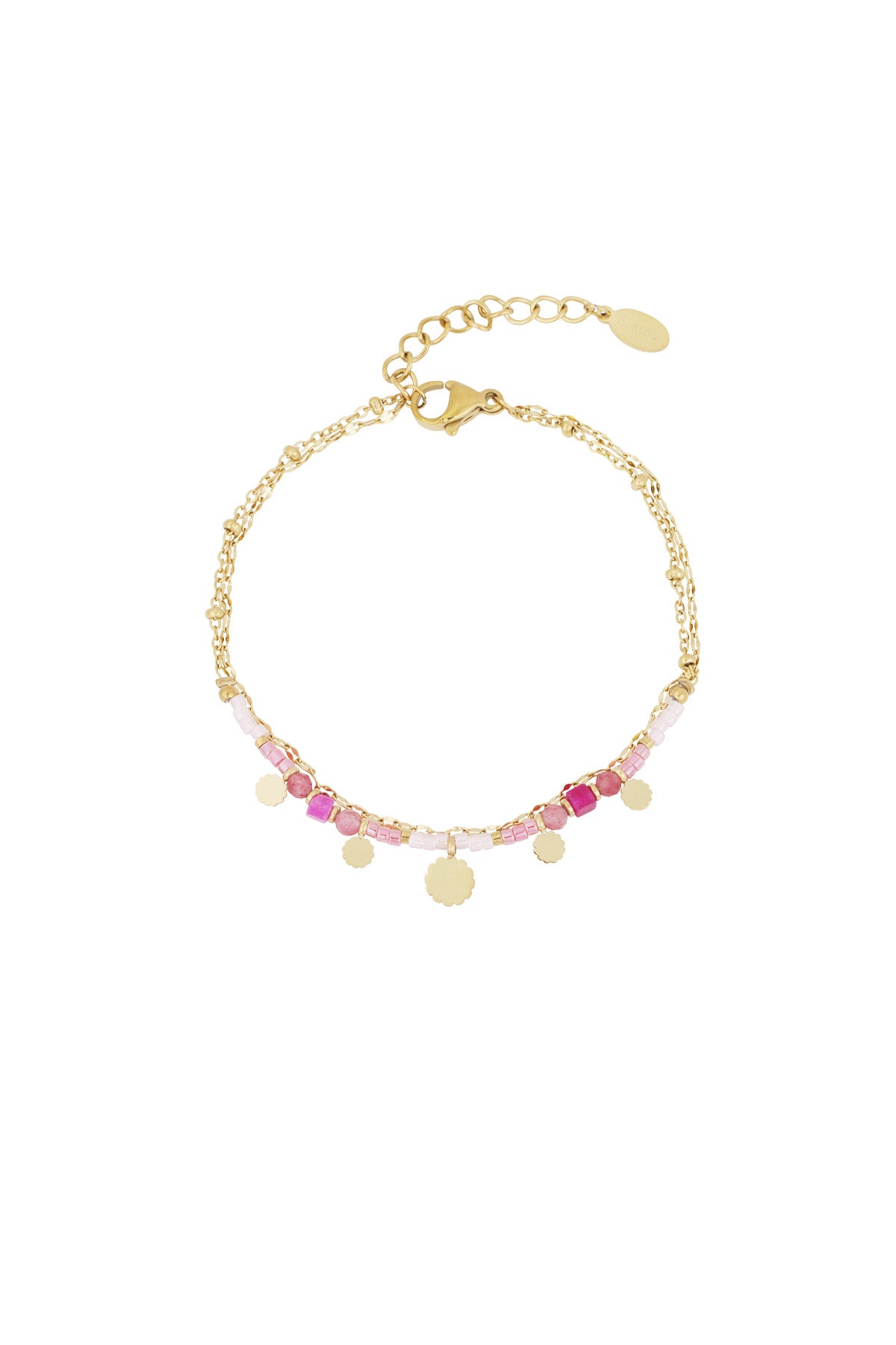 Armband Pink charms - Gold color