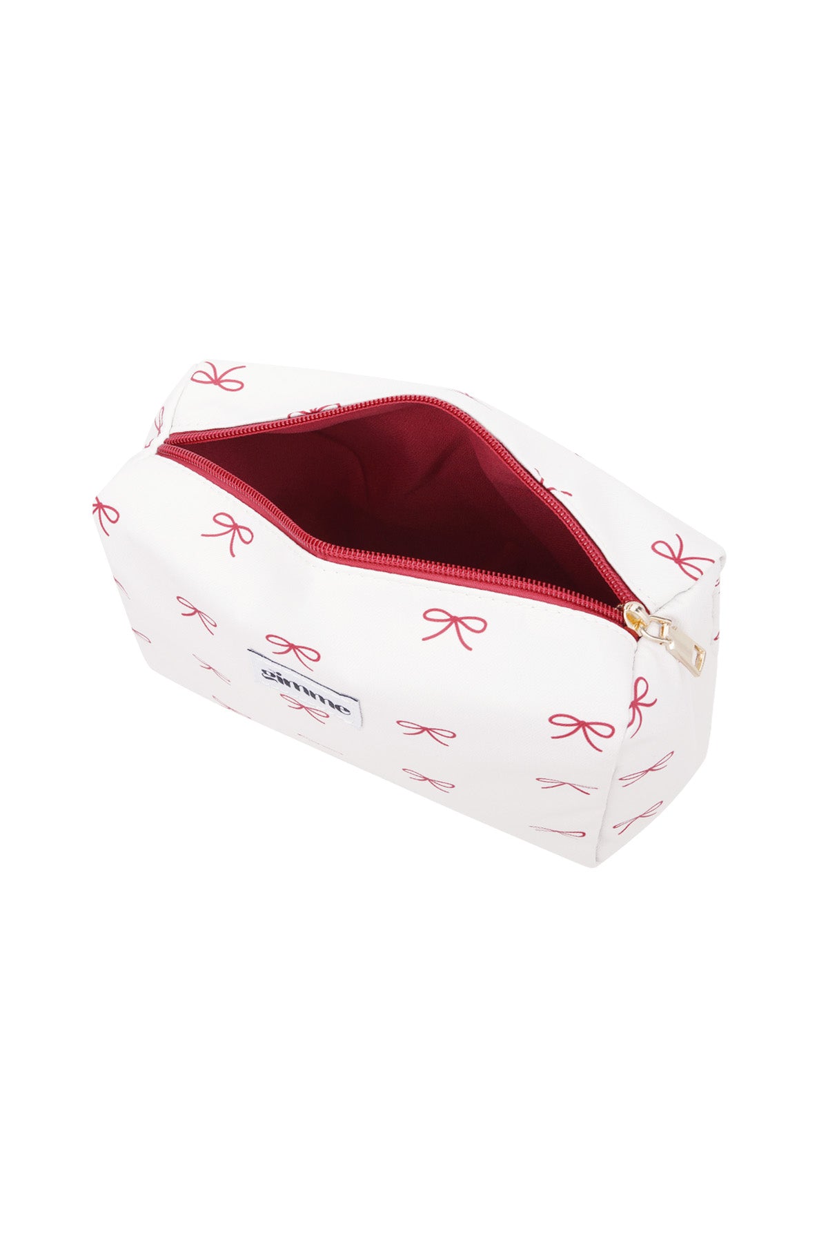 Make-up tas met strikjes - wit