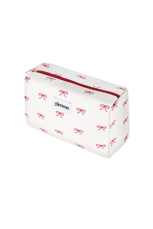 Make-up tas met strikjes - wit