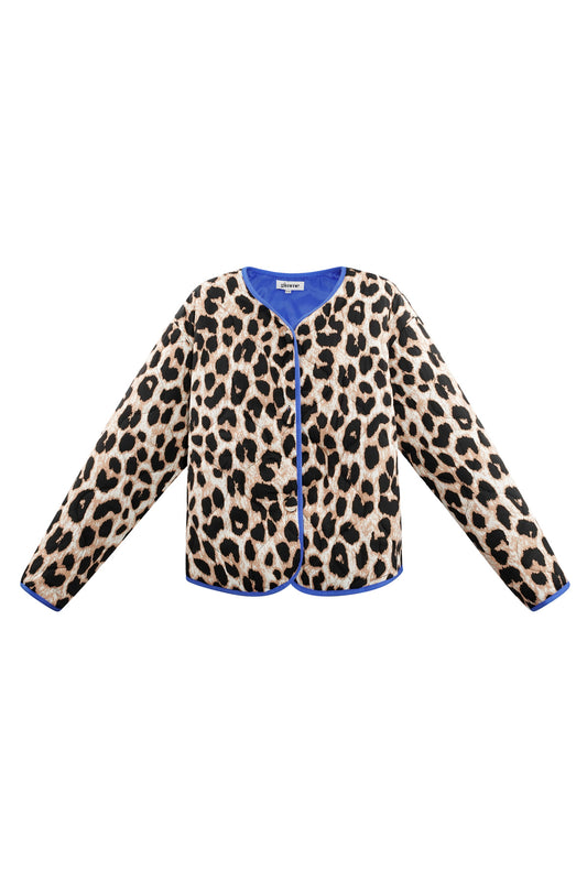 Jasje met luipaardprint - bruin & blauw
