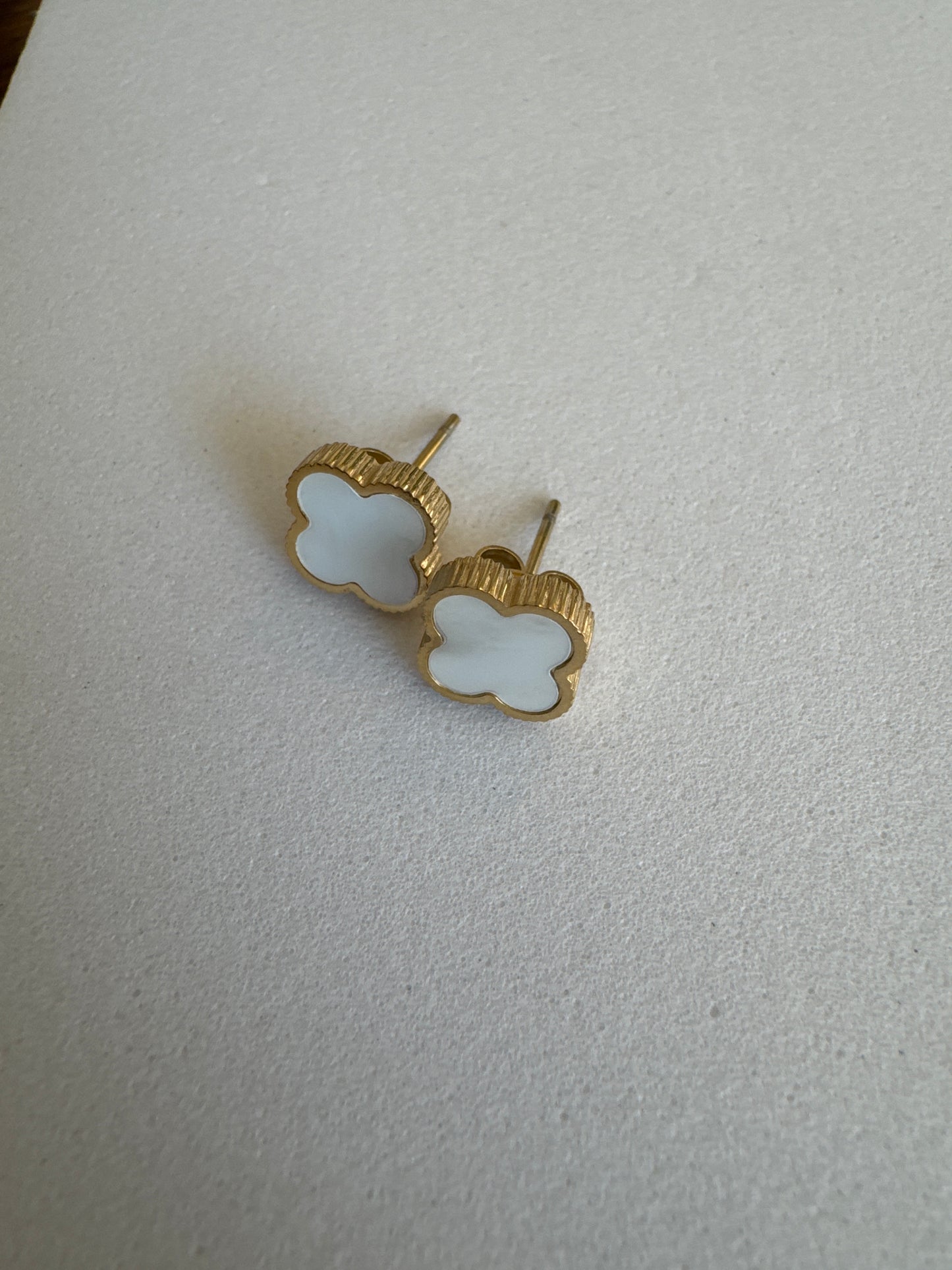 Edelstalen Oorstekers Klavertje Vier