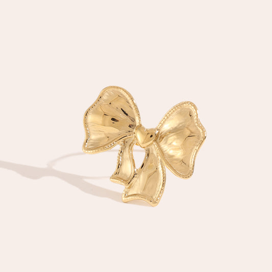Strikje Met Hart Ring - Goud