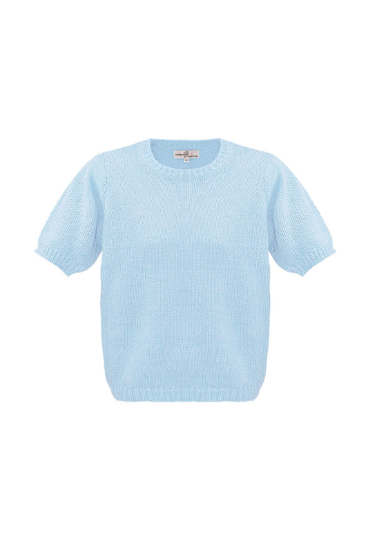 Basis shirt met pofmouwen - blauw