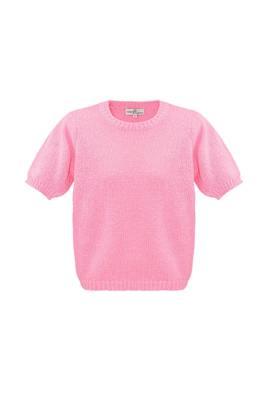Basis shirt met pofmouwen - lichtroze