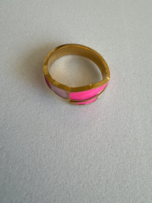 Open Ring Edelstaal Roze
